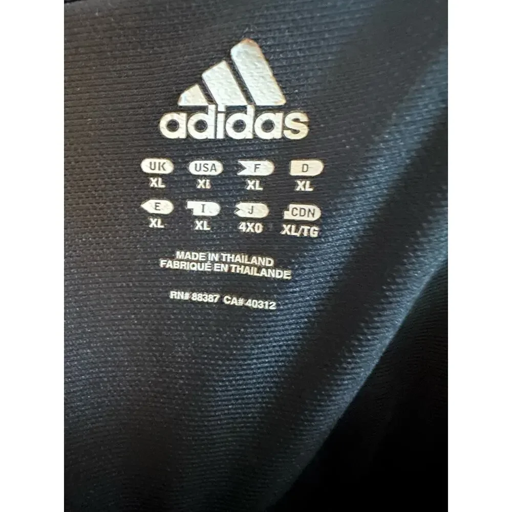 Adidas Black 3 Stripe Training Y2K Era Short Sleeve Tee, Men's Size XL